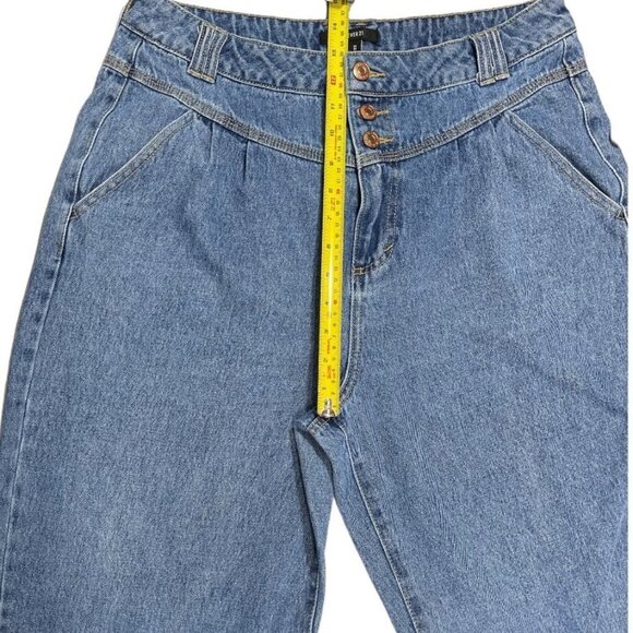 Vintage FOREVER 21 Yoked Mom Jeans Cropped Size 31W Tapered 3 Button 80's-90's - Picture 15 of 16